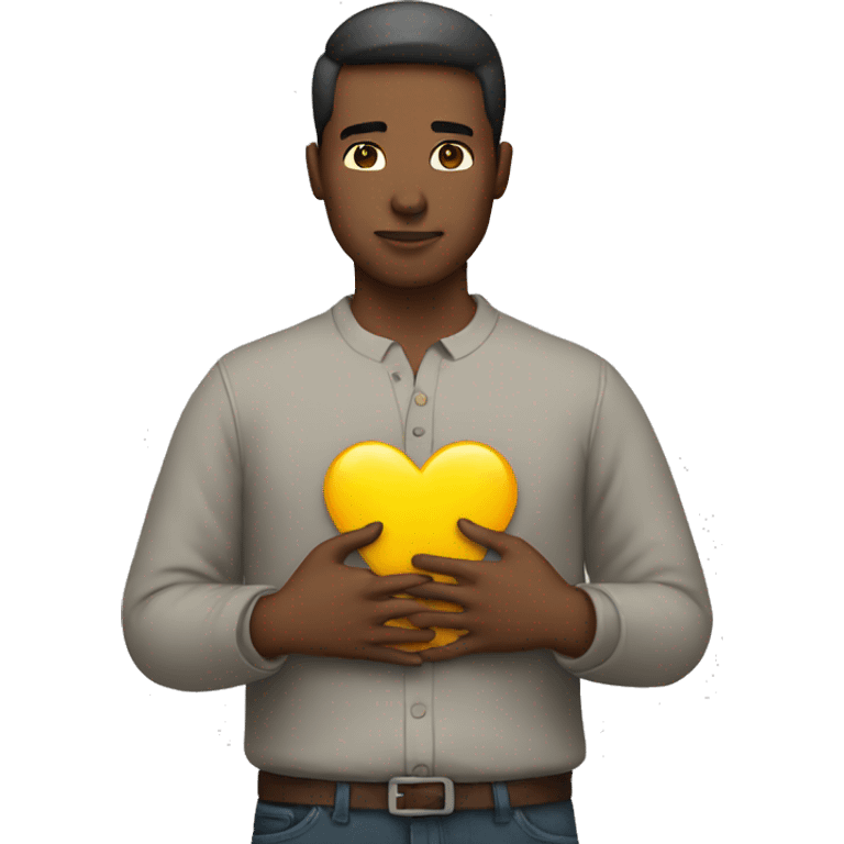 person with hands on chest emoji