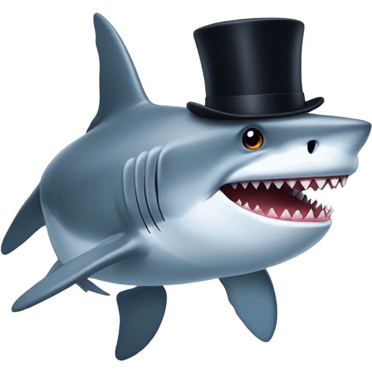 Shark with a top hat emoji