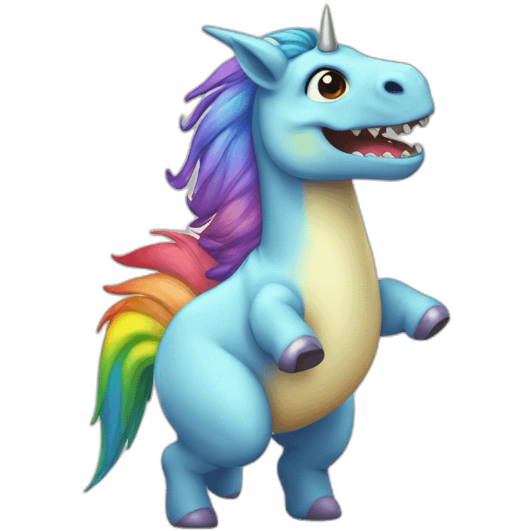 unicorn-tyrannosaurus-rainbow-cute emoji