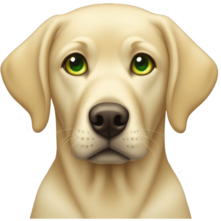 Yellow labrador with green eyes emoji