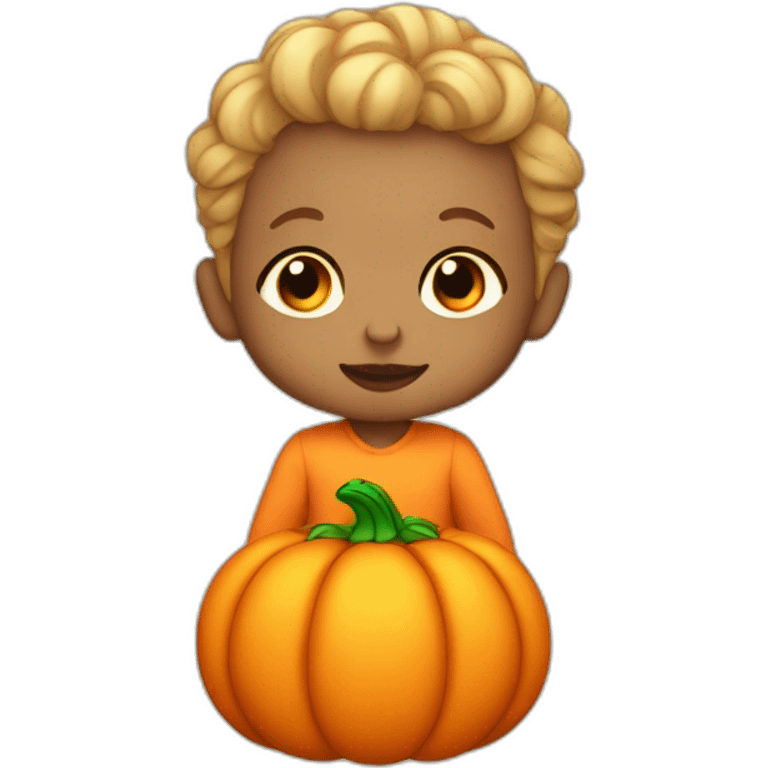 Baby light skin disguised as a pumpkin emoji