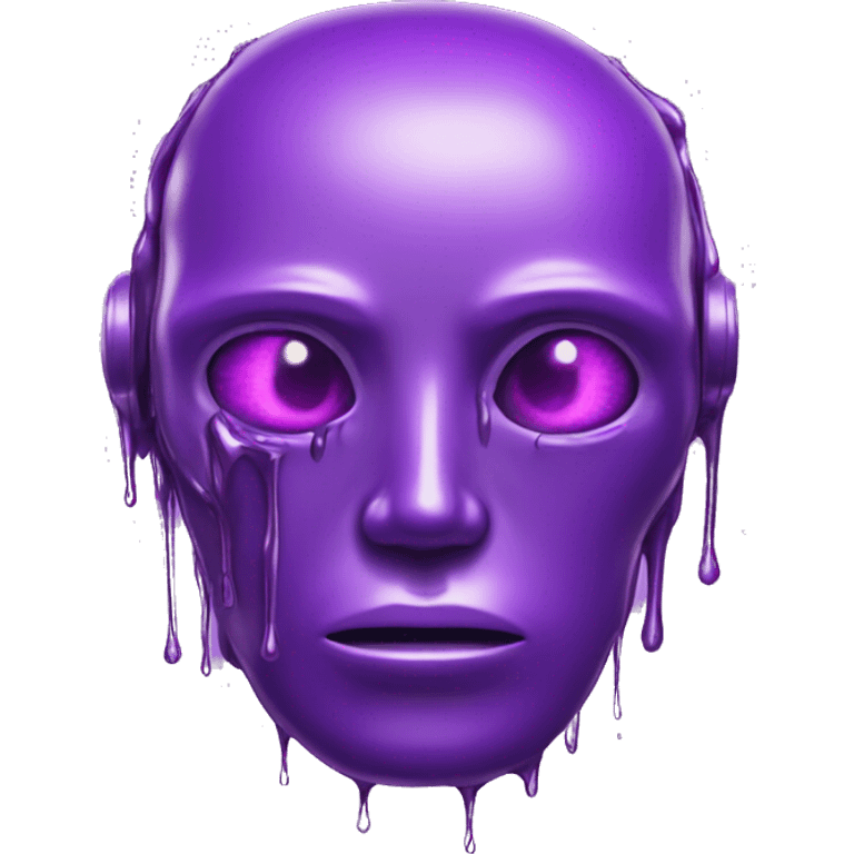 melting robot face purple emoji