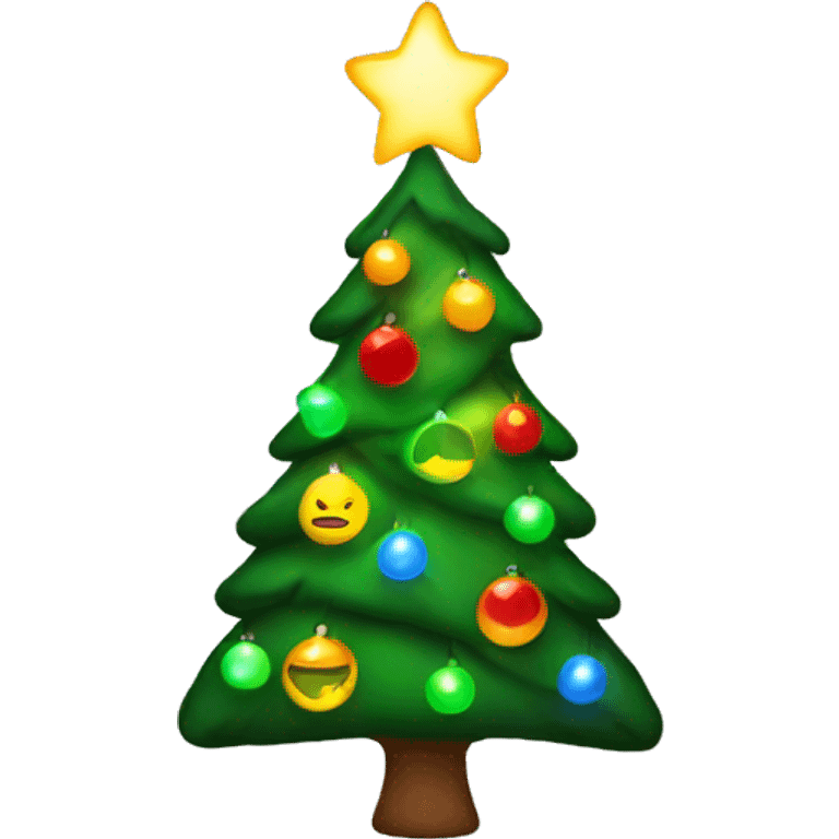 A christmas tree with lights emoji