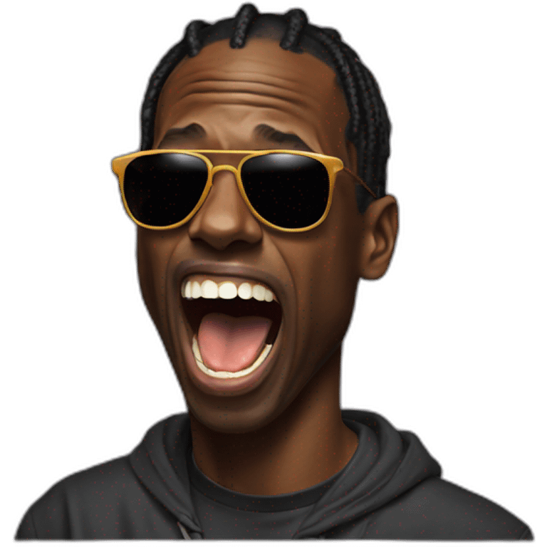 travis scott screaming with shades on emoji