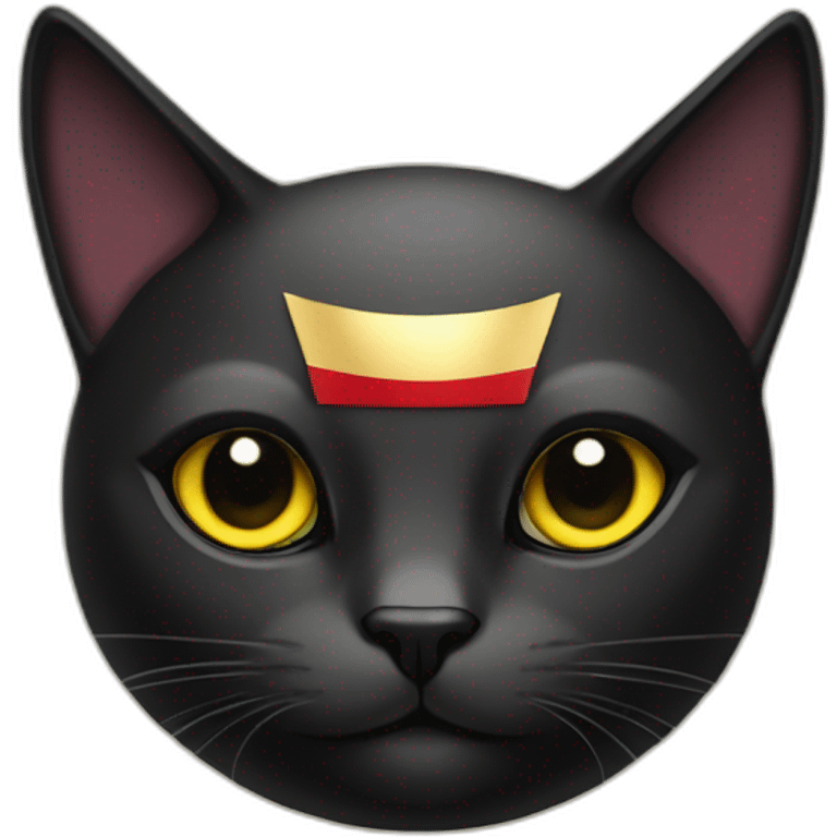 Black cat with a egyptian flag in the backround emoji