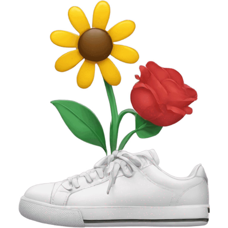 Flower holding a shoe  emoji