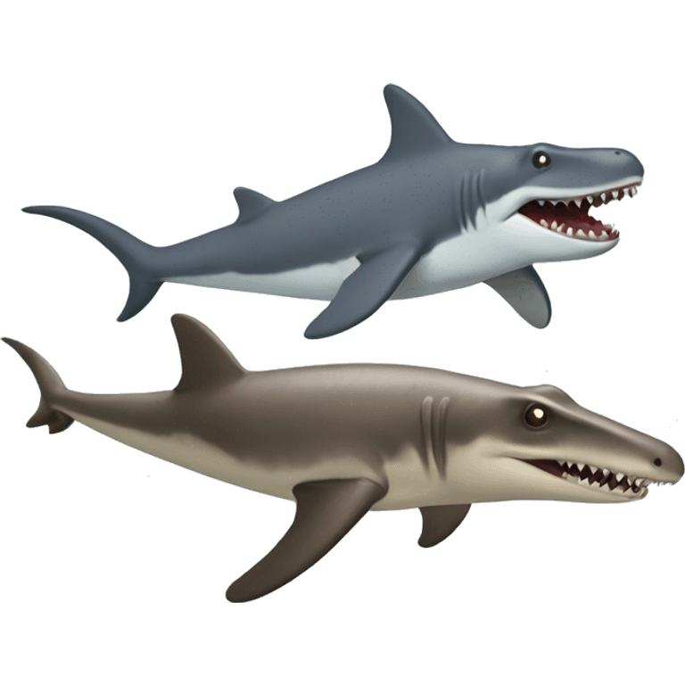 ankolysaurus and hammerhead shark vibing together emoji