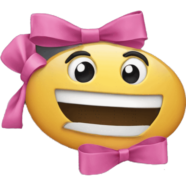 Laptop with advertising for bows emoji