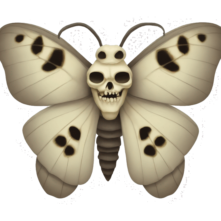 Moth with skull emoji