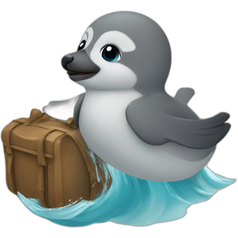 Foca bebé viajando emoji