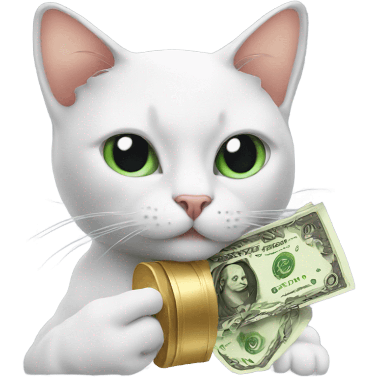 Cat with money emoji