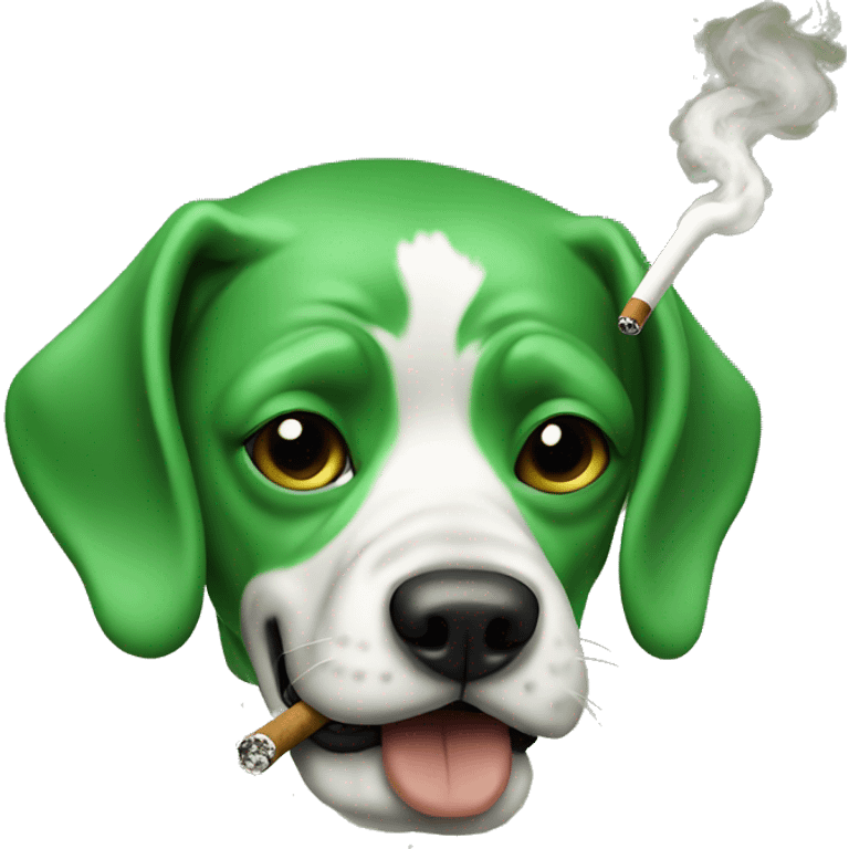 dog with skate smoking green cigar emoji