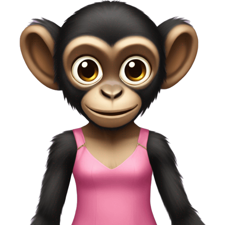 spider monkey wearing a pink dress  emoji