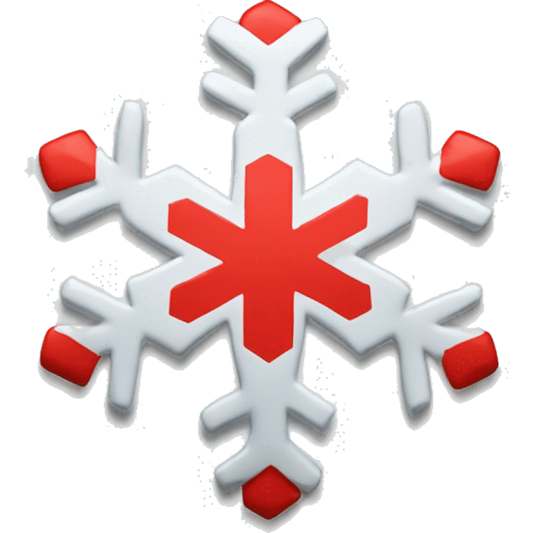 Make a snowflake with a Red Cross across it emoji