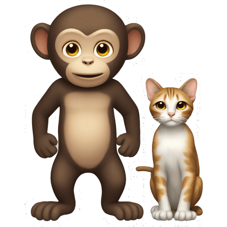 Monkey and cat in one animal emoji