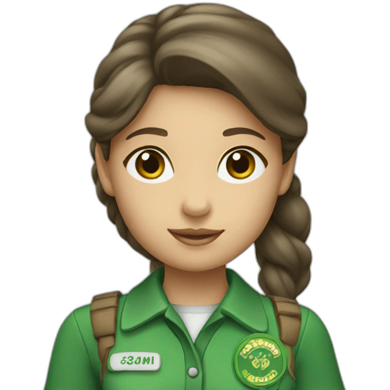 girl scout with green polo emoji