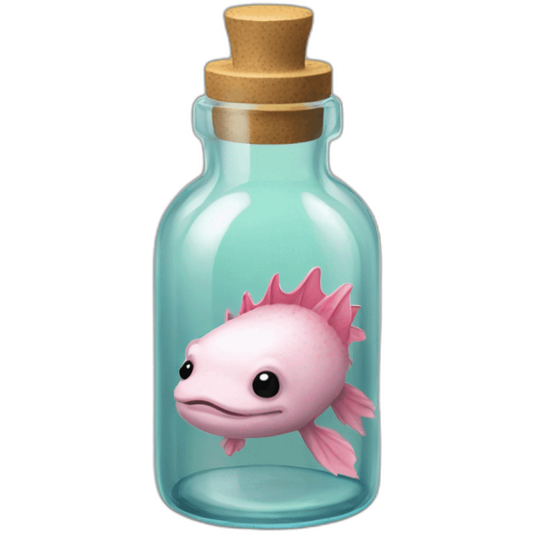 Axolotl in a bottle emoji