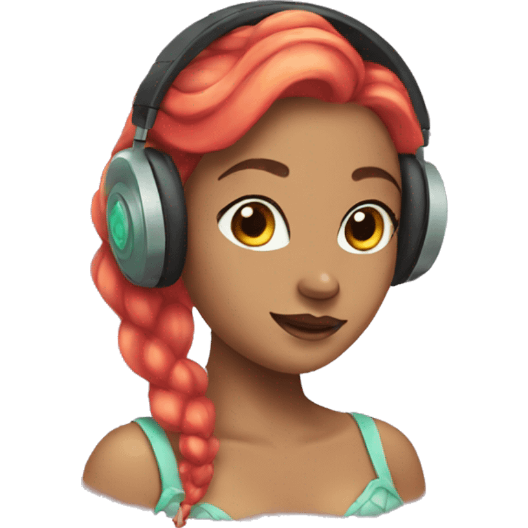 mermaid in headphones emoji