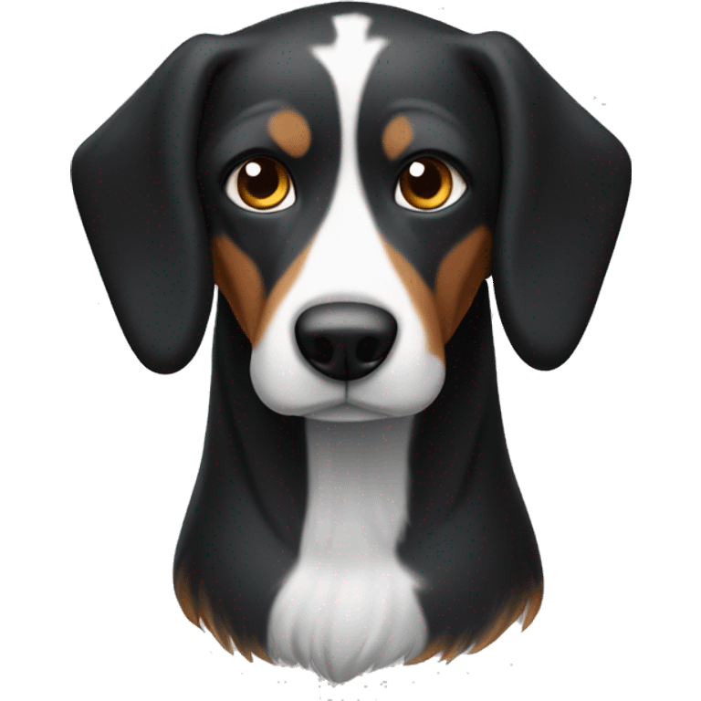 A hunting dog with black and white hair from the Dratkhar breed emoji