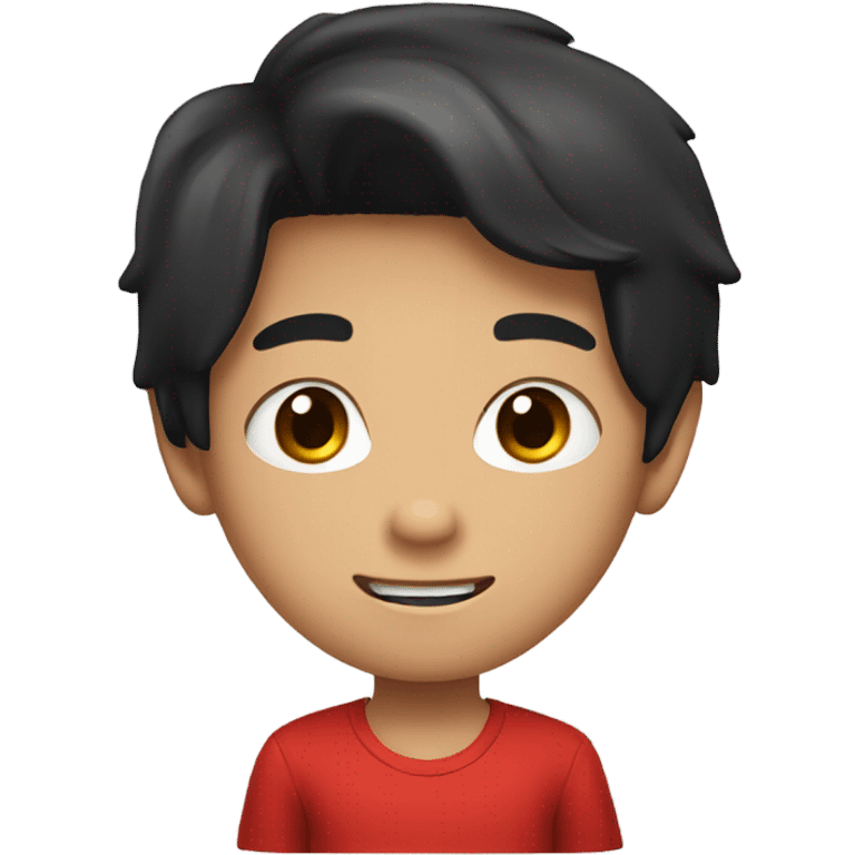 Asian Boy wearing red gloves and a black shirt emoji