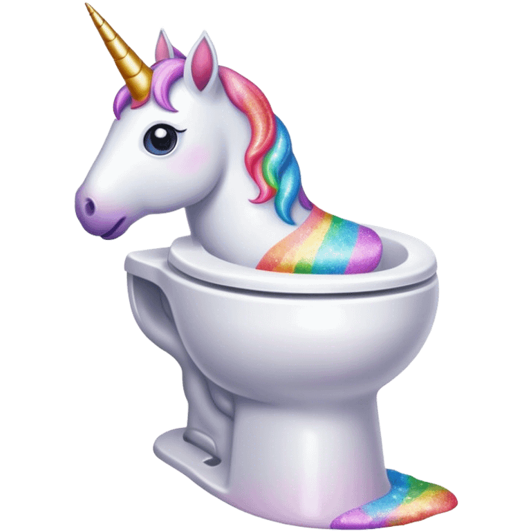 Unicorn poop on the toilet emoji