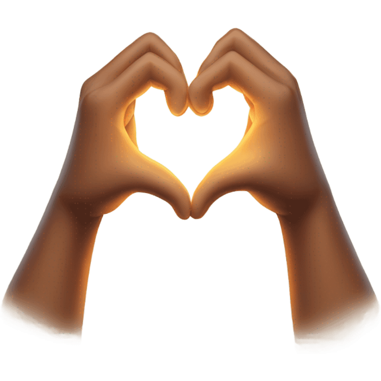 Two hands forming a heart or a warm, glowing heart wrapped in soft arms. emoji