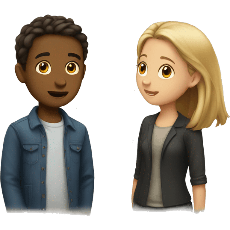 Boy and girl talking  emoji