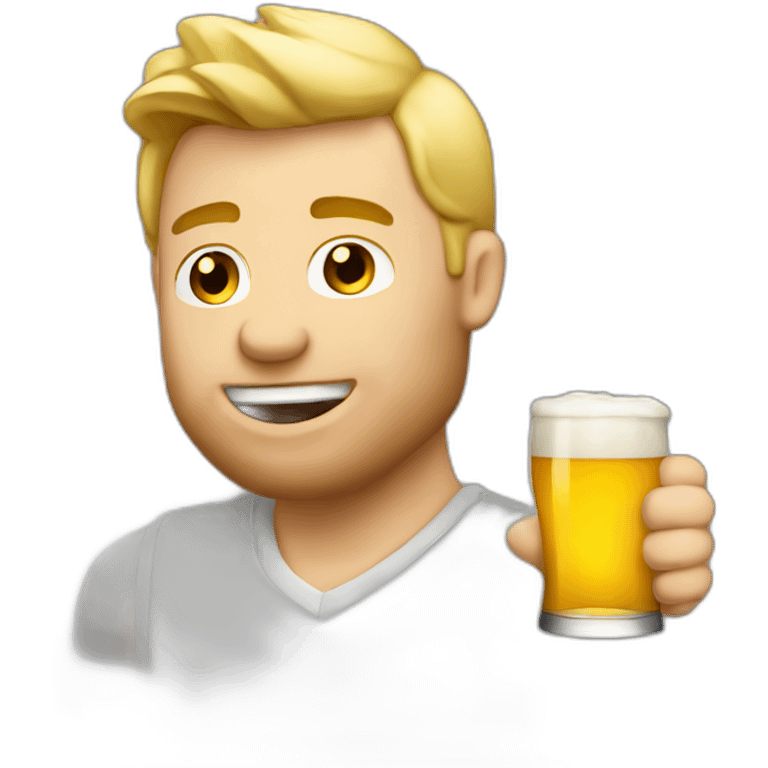 Blonde-large-Man-Drinking-beer emoji