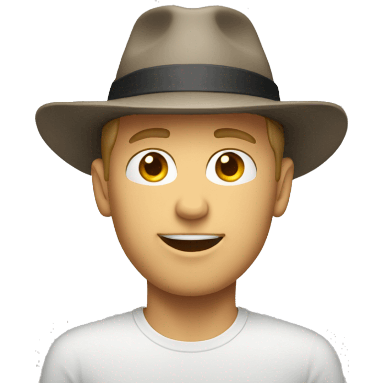 white guy in hat emoji