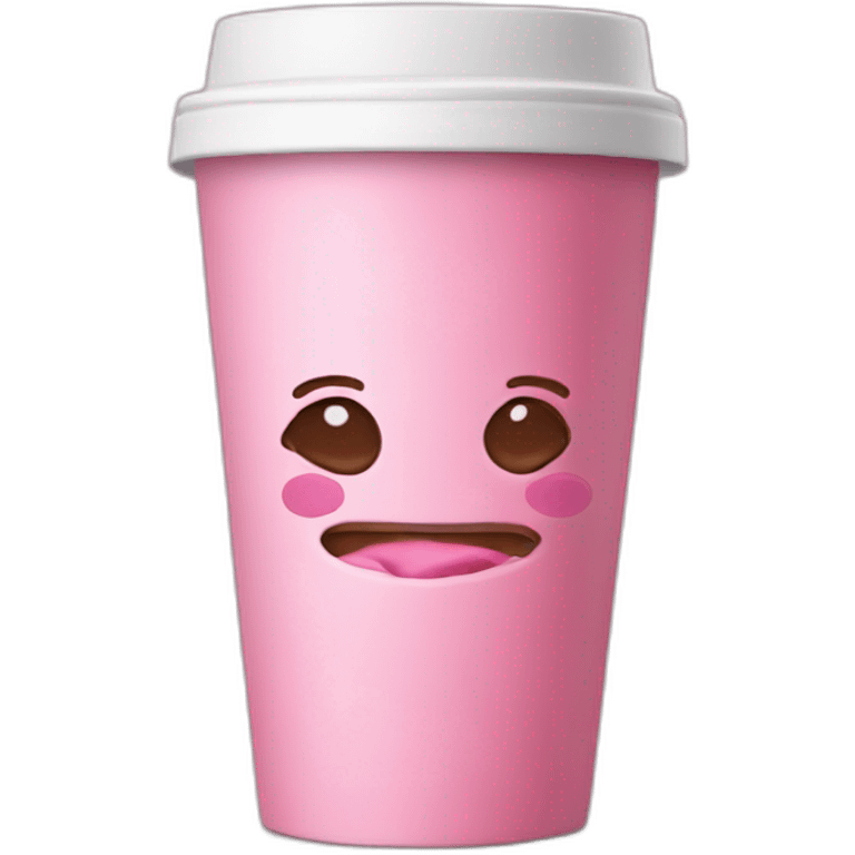 pink hot chocolate take away cup emoji