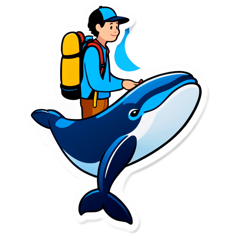 Whale with Backpacker emoji