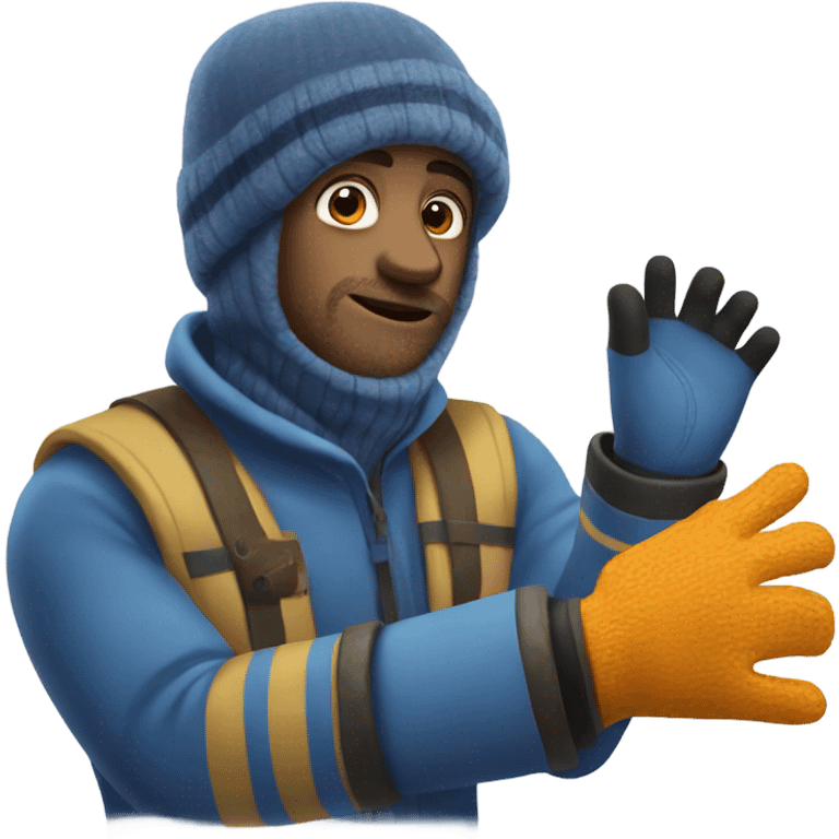 Dory with warm gloves  emoji