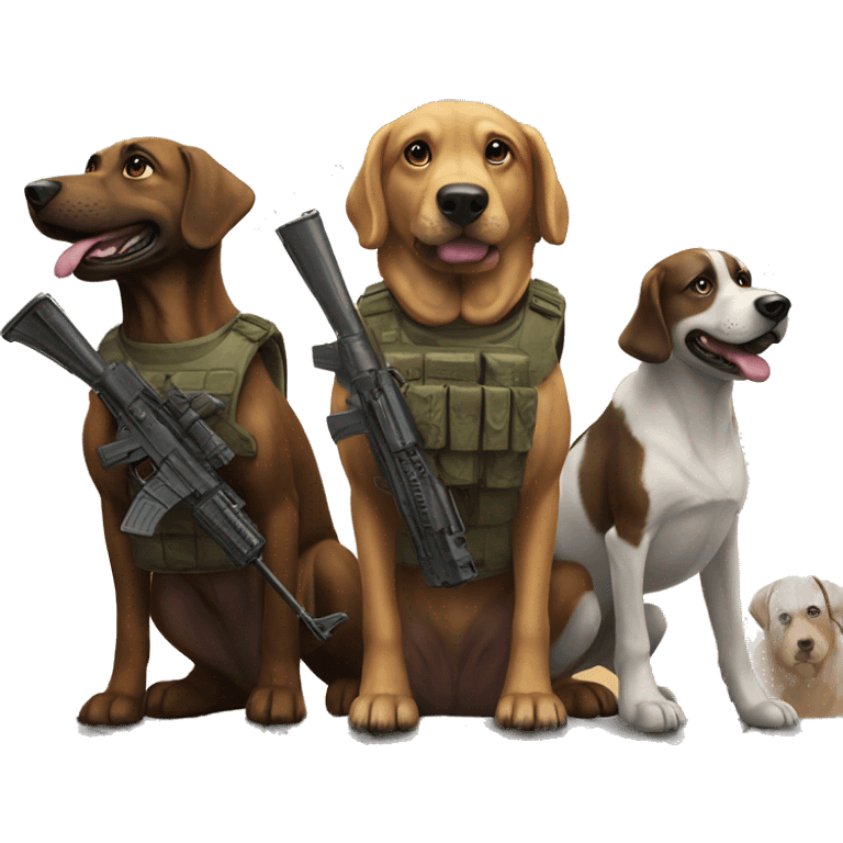 5 dogs at war emoji