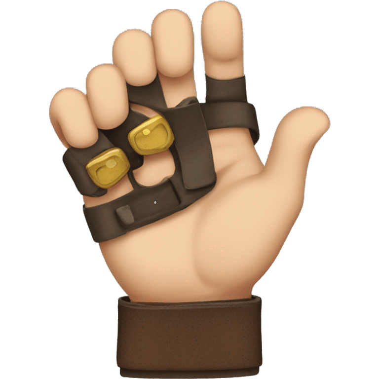 hand holding a belt emoji