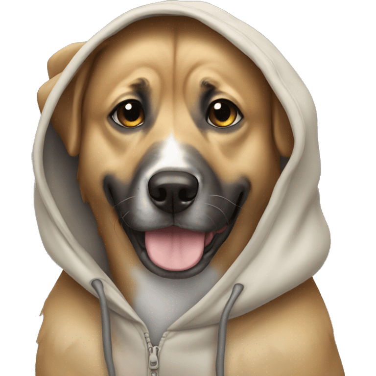 Dog wearing a hoodie emoji