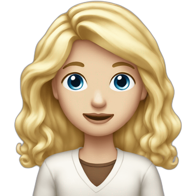 blond blue-eyes-long hair- eat chocolate emoji