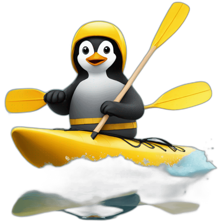 penguin kayaker emoji