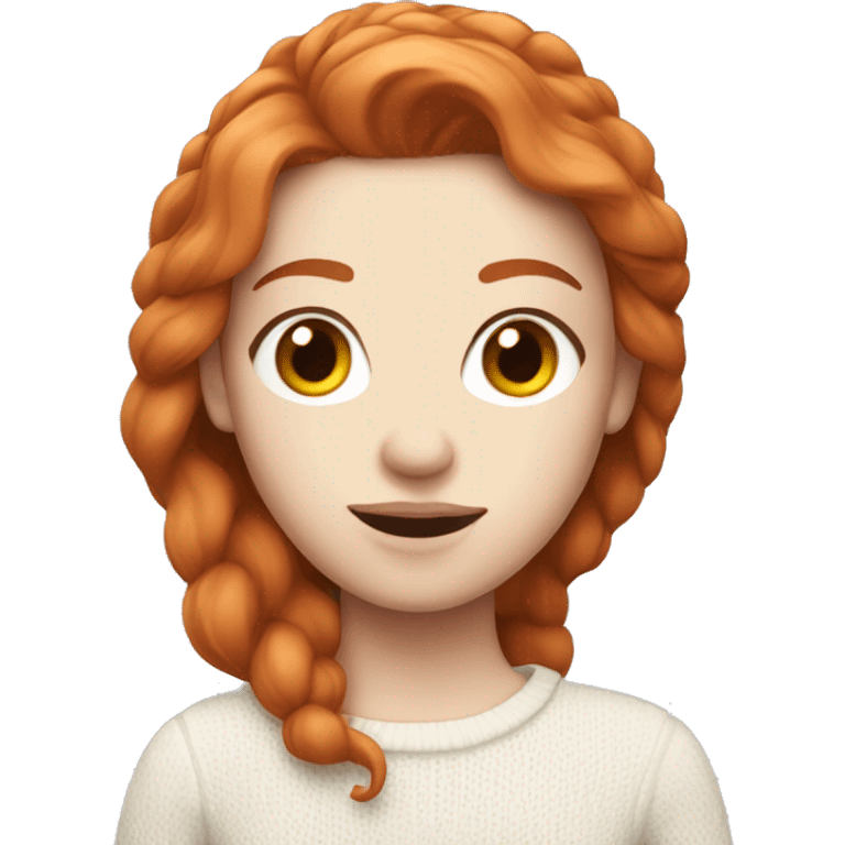 Red-haired girl with pale skin white sweater emoji