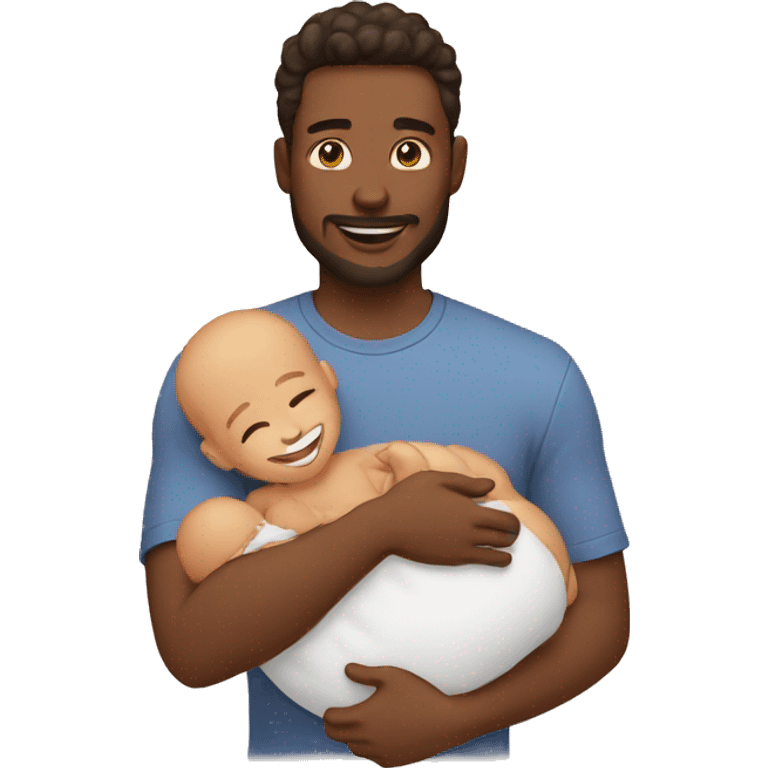 A guy with baby emoji