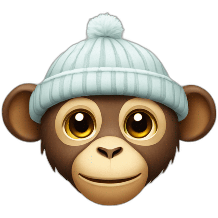 Monkey with warm hat emoji