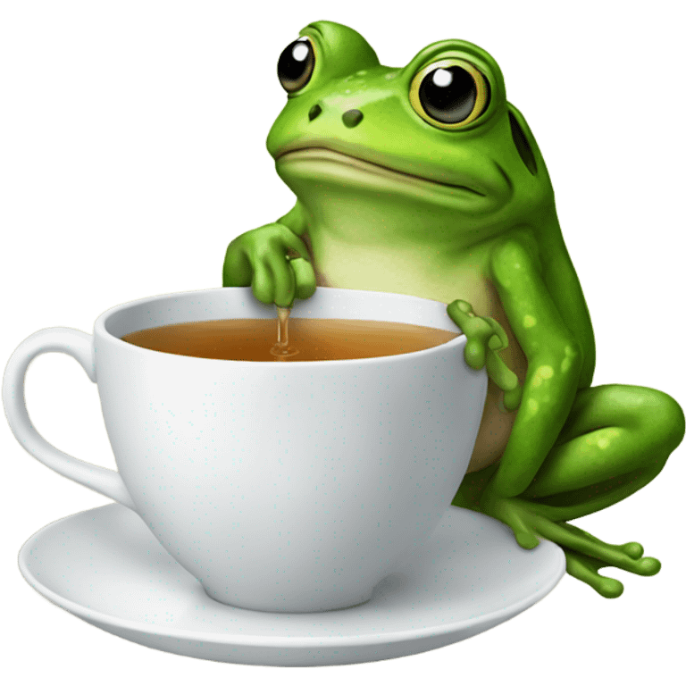 frog sipping tea emoji