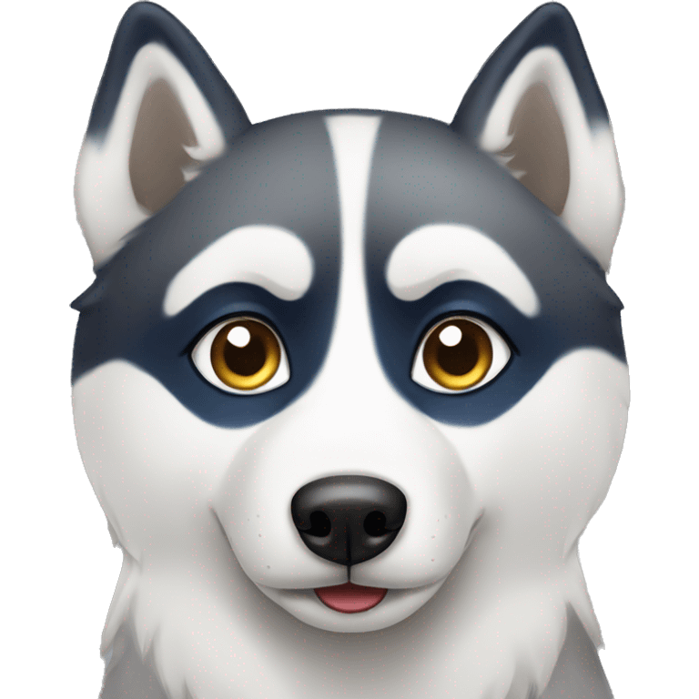 husky with different eye color emoji