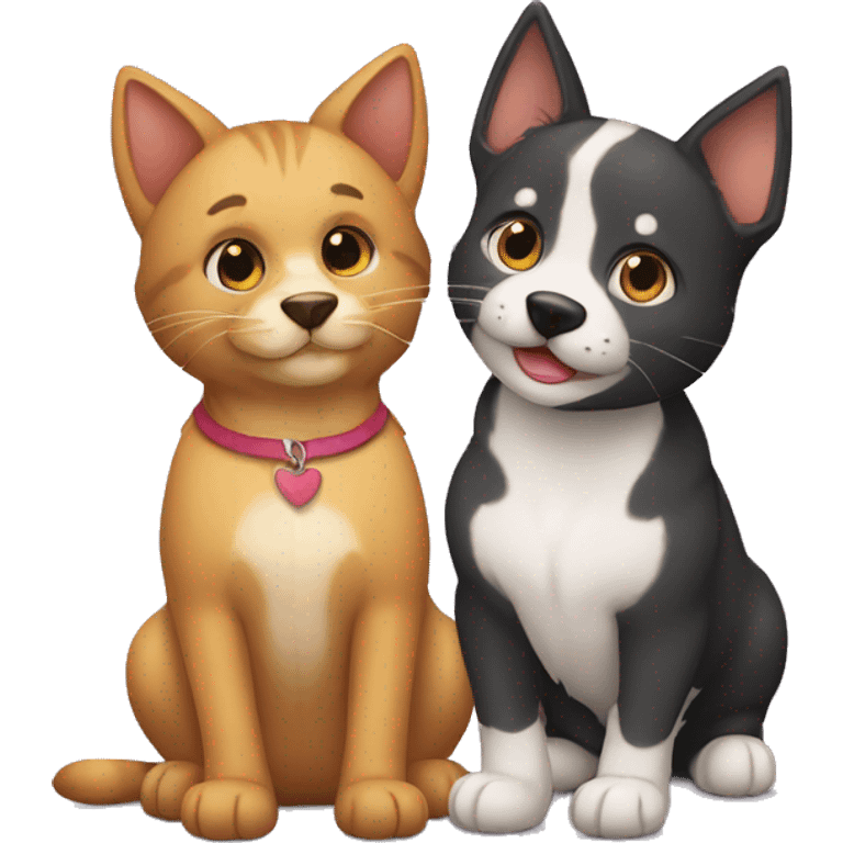 Perro y gato juntos  emoji