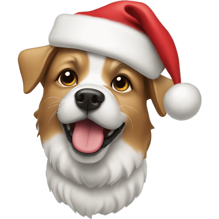 dog with santa hat emoji