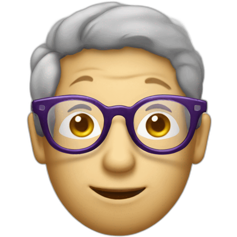 eggplant with thick frame glasses emoji