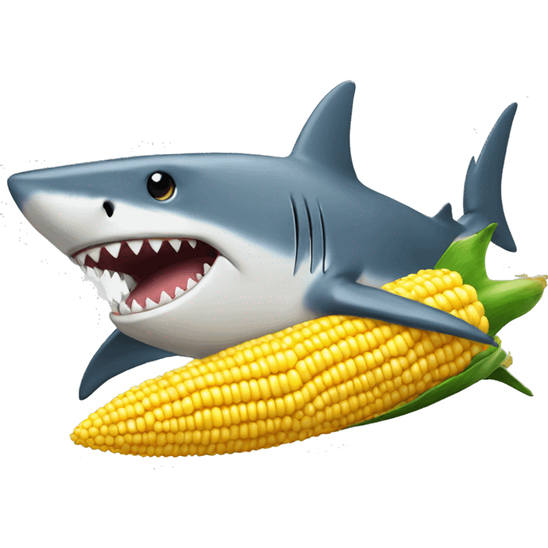 shark with a huge corn emoji