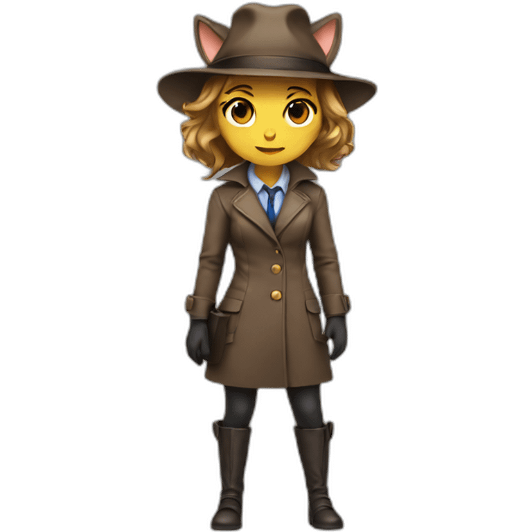 catgirl detective in hat emoji