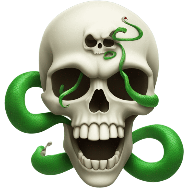 skull with open mouth green snake emoji