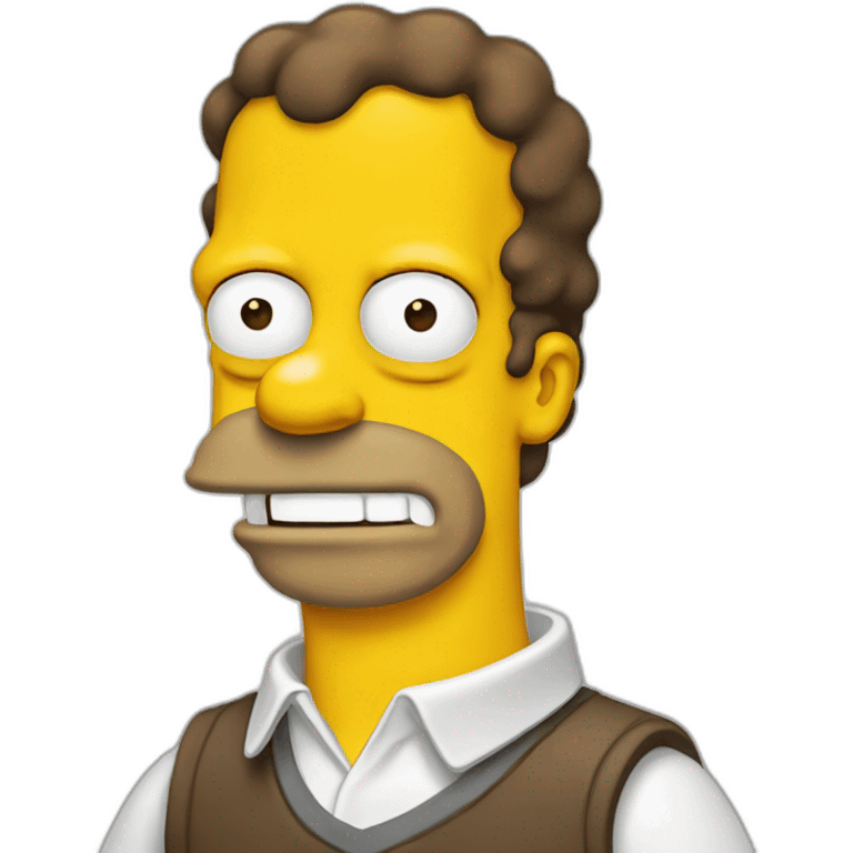 Homer Simpson with brown hair emoji