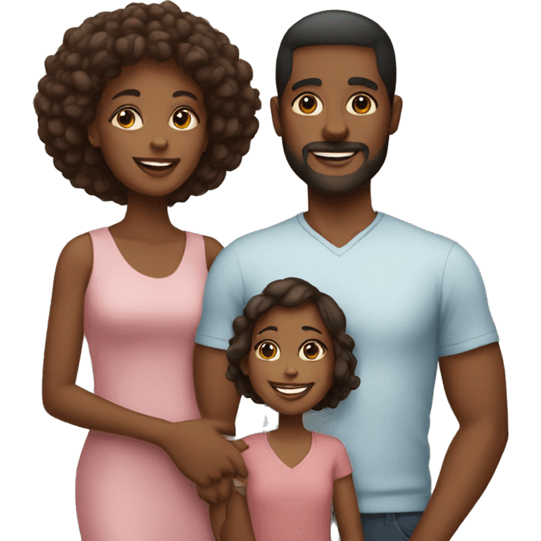 Black woman with his family  emoji